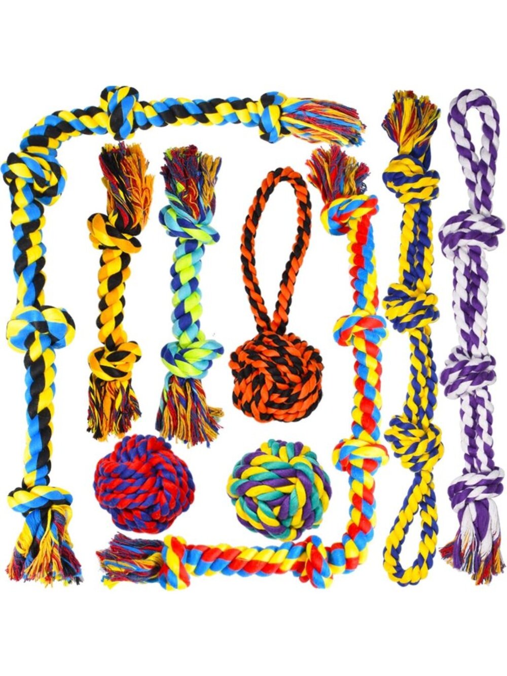 Durable Large Chew Toys for Aggressive Chewers | 9 Pack Dog Rope Toys Set